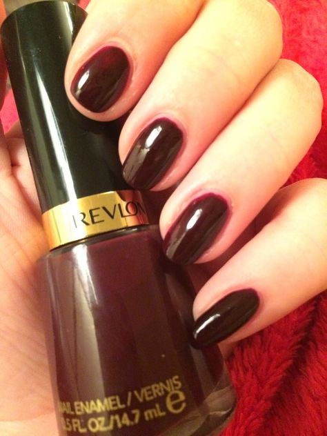 80s Nail Polish, Black Cherry Nail Polish, Black Cherry Nails, Revlon Nail Polish, Chameleon Nails, Posh Nails, Vogue Nails, 90s Glam, Awesome Nails