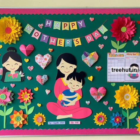 Mother's Day Bulletin Board Ideas, School Bulletin Board Ideas Mothers Day Board Ideas For School, Mother's Day Celebration Idea In School, Colorful Bulletin Board Ideas, Mother’s Day Bulletin Board Idea, Mothers Day Board Decoration, Teacher Day Decoration Ideas, Mother Day Decoration Ideas For School, Mothers Day Decorations For School, Mother's Day Bulletin Board Ideas