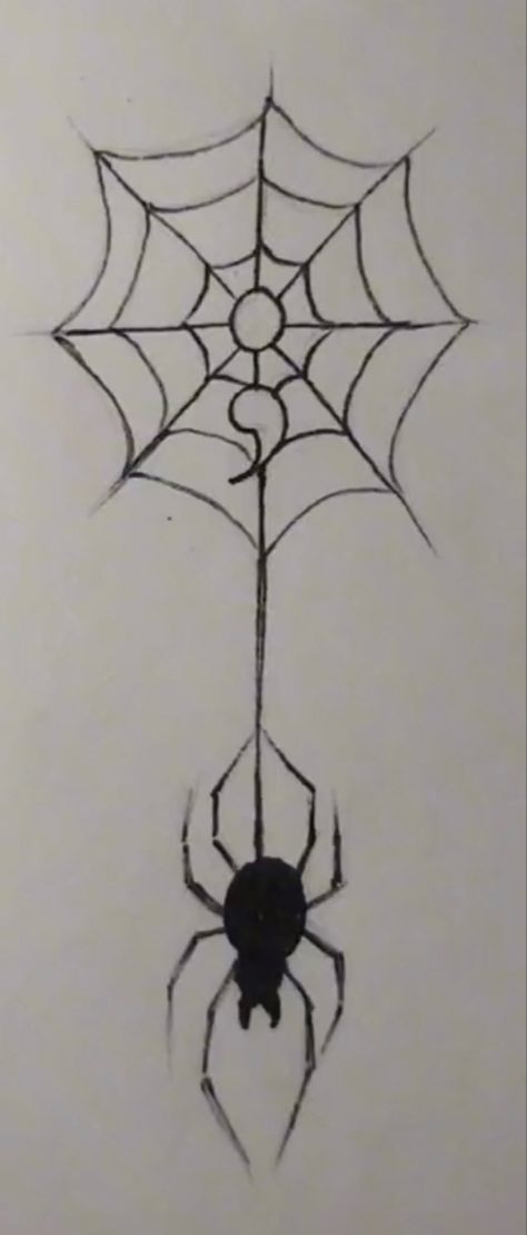 creds to hstiem on tiktok Aesthetic Spider, Drawing Ideas Aesthetic, Colon Tattoo, Doodle Art Posters, Emo Tattoos, Spider Web Tattoo, Floral Thigh Tattoos, Semi Colon, Beginner Tattoos