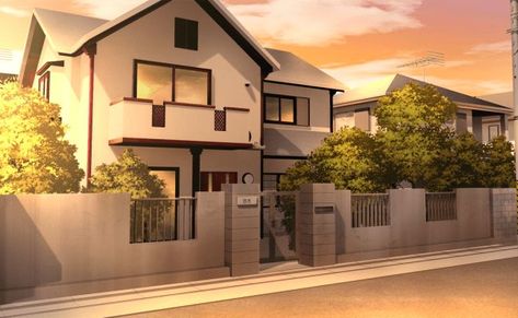 Anime Mansion, Japan House Exterior, Mansion Background, Gacha Backgrounds Outside, Anime Houses, Anime House, Anime Places, Episode Backgrounds, House Design Exterior