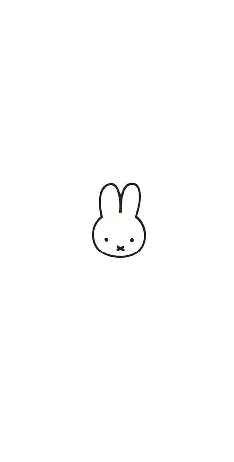 Miffy Wallpaper White, Miffy White Background, Miffy Outline, Cute Miffy Wallpaper, Miffy Phone Wallpaper, White Kawaii Wallpaper, White And Black Wallpaper Aesthetic, Miffy Wallpaper Ipad, Miffy Lockscreen