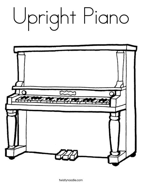 Upright Piano Coloring Page - Twisty Noodle Music Coloring Pages, Music Coloring Sheets, Piano Tattoo, Twisty Noodle, Learn Violin, Music Worksheets, Senior Activities, Upright Piano, Music Coloring