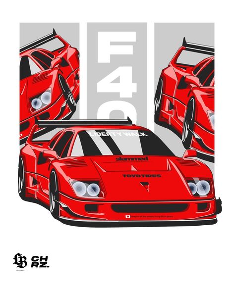 #vector #illustration #vectorart #vectorcar #adobeillustration #adobephotoshop Ferrari F40 Drawing, F40 Liberty Walk, Ferrari Illustration, Ferrari Art, Car Advertising Design, Automotive Illustration, Cool Car Drawings, Automotive Artwork, Tshirt Printing Design