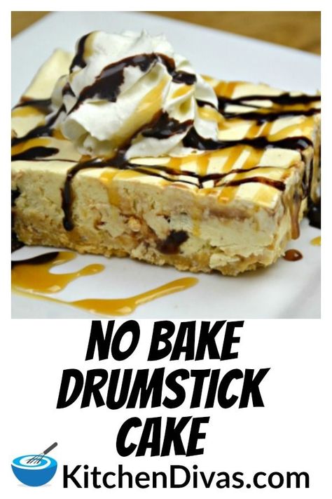 Drumstick Cake, Drumstick Ice Cream, Baked Drumsticks, Dairy Free Chocolate Cake, Pecan Cake, Easy No Bake Desserts, Ice Cream Cones, Baked Dessert Recipes, Summer Dessert