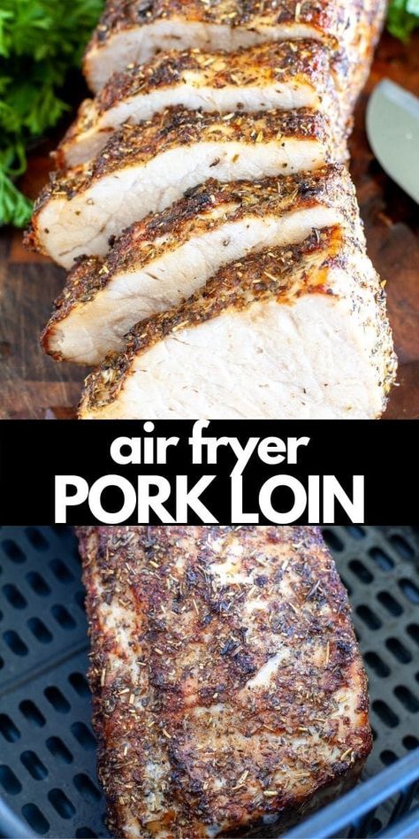 Air Fryer Recipes Pork Loin, Air Fryer Pork Loin, Recipe Teacher, Roast Pork Dinner, Pork Roasts, Air Fryer Recipes Pork, Pork Loin Roast Recipes, Air Fryer Pork, Pork Loin Recipes