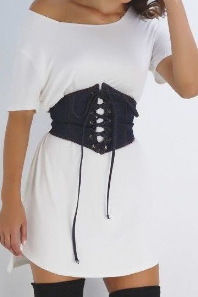 Belt Outfit Jeans, Denim Corset Belt, Corset Belt Outfit, Black Corset Belt, Diy Corset, Belt Outfit, Corset Fashion Outfits, Corset Outfit, Corset Fashion