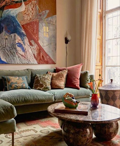 Chloe Fineman, Handmade Sofa, Deco Studio, Fall Decor Ideas, West Village, Living Room Inspo, Architectural Digest, Interior Inspo, Living Room Inspiration