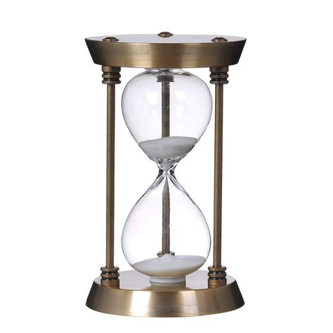 PRICES MAY VARY. Timing: 60 minutes (10% time deviation) Size: 8.6 x 5.9 x 5.9 in inches | 22 x 15 x 15 in centimeters Make of Solid Metal and Elegant Glass Great for Decorating Office ,the Sitting Room and Marriage Room Ideal for Birthday or Christmas Gift Features:  Color: Bronze frame and white sand  Base Diameter: 5.9 inch  Height: 8.6 inch  Material: Metal frame and elegant glass  Applications: Ideal for timing meeting, cooking, games, exercising and so on.  Notice: The hourglass is not a p Marriage Room, Decorating Office, Hourglass Sand Timer, Hourglass Timer, Sand Clock, Sand Timer, Hourglasses, Sand Timers, Timer Clock