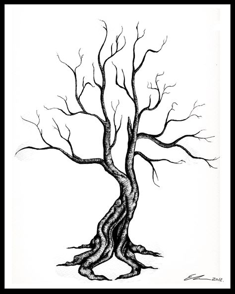 Dead tree Dead Tree Tattoo, Tree Tattoo Drawings, Tree Tattoo Arm, Tattoo Homme, Blossom Tree Tattoo, Branch Drawing, Landscape Pencil Drawings, Tree Outline, Dead Tree