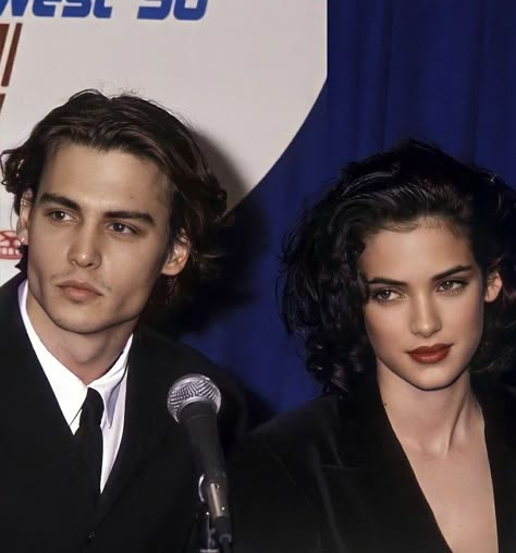 Johnny Depp And Winona Ryder, Depp And Winona Ryder, Winona Ryder 90s, Johnny And Winona, Johnny Depp Hairstyle, Johnny Depp And Winona, جوني ديب, Winona Forever, Johnny Depp Fans