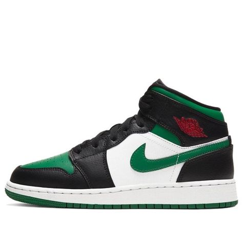 Nike Air Jordan 1 Mid GS Green Toe 554725-067 Air Jordan 1 Mid Black, Air Jordan 1 Mid Gs, Vapour Max Nike, Nike Sacai, Nike Air Jordan 1 Mid, Kids Basketball, Womens Air Jordans, Marina Blue, Nike Air Jordan 1