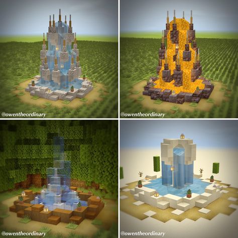 Building In Minecraft, Minecraft Fountain, Minecraft Building Blueprints, Minecraft Garden, Minecraft Statues, Rumah Minecraft Sederhana, Minecraft Structures, Bangunan Minecraft, Minecraft Cottage