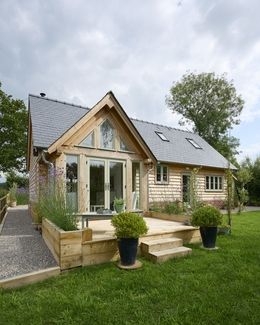 Bungalow Conversion, Border Oak, Oak Frame House, Garden Room Extensions, Oak Framed Buildings, House Cladding, Bungalow Renovation, Bungalow Exterior, Wooden Cottage