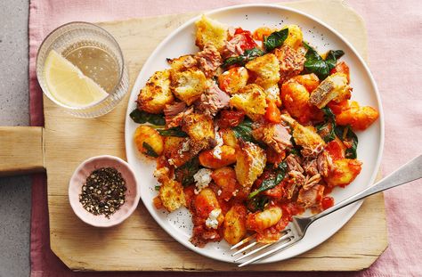 Gnocchi Dishes, Lamb Ragu, Baked Gnocchi, Tesco Real Food, Gnocchi Recipes, Lentil Salad, Pasta Bake, Gnocchi, Tomato Sauce