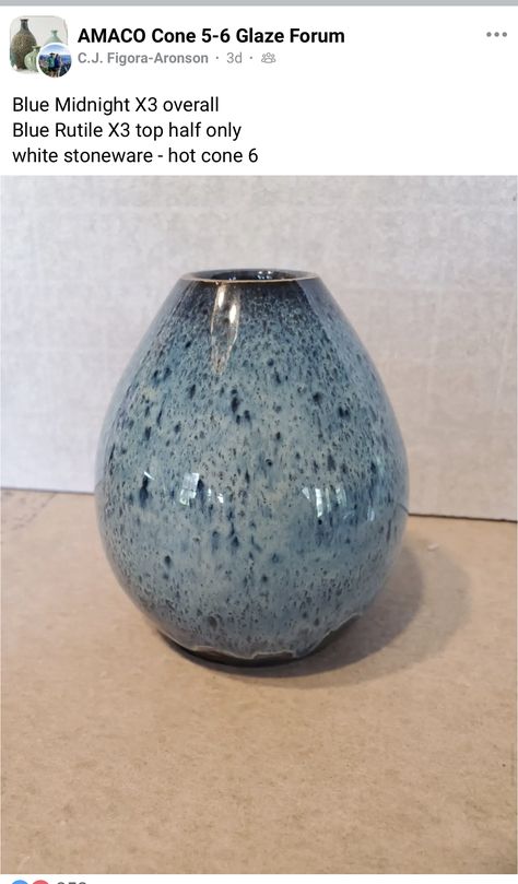 Amaco Blue Midnight Glaze Combinations, Blue Midnight Glaze Combinations, Amaco Blue Midnight, Amaco Glaze Combinations, Glaze Combinations, Glaze Combos, Glaze Ideas, Amaco Glazes, Pottery Glaze