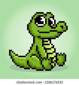 Crocodile Pixel Art, Pixel Drawing, Art Anime, 8 Bit, Cute Illustration, Alligator, Pixel Art, Comic Art, Vector Images