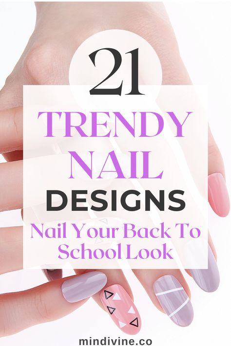 Step up your back-to-school game with super cool nail designs! These 21 fun ideas for 2023 let you express your unique personality and stay on-trend. Hottest Nail Designs, Checkered Nails, Hot Nail Designs, Back To School Nails, Nails Trends, Geometric Nail, School Nails, School Games, Trendy Nail Design