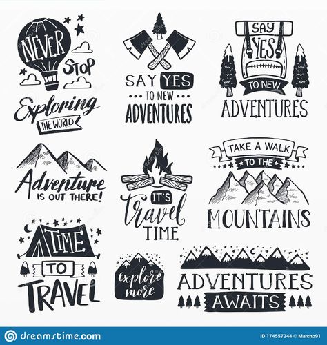 Adventure Logo, Camping Quotes, Camping Svg, Mountain Designs, Diy Cricut, Graphic Editing, Logo Collection, Cricut Creations, Happy Camper