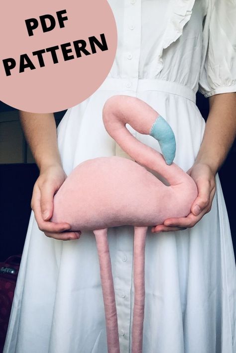 A simple sewing pattern and tutorial(with step by step instructions) for making your own flamingo stuffed animal. It requires basic machine and hand sewing experience.SIZE 10 by 19 inches(26cm/48cm). #SimplePattern#SimpleSewingPettern#FlamingoToy#StuffedAnimalPattern#FlamingoSewingPattern#MinimalistSewingPattern#PDFsewingPattern#StuffedAnimal#SoftToy#EasySewingPattern#PlushToy##PlushiePattern#NurseryToy#DIYtoy#GiftSewingPattern#GiftForGirl#ChristmasGift#DIYnurseryToy#HandmadeToy#MakeAtHome#Gift Flamingo Sewing Pattern, Flamingo Stuffed Animal, Flamingo Toy, Stuffed Animal Sewing, Button Collecting, Handmade Stuffed Animals, Sewing Things, Animal Sewing Patterns, Kids Sewing