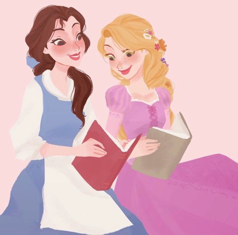 Princesa Disney Bella, Rapunzel Disney, Disney Crossover, Disney Belle, Disney Crossovers, Belle Disney, Soul Sister, Arte Disney, Pinturas Disney