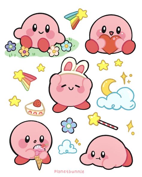 Twitter Kirby Stickers, Kirby Drawing, Ignoring People, Felt Doll Pattern, Kawaii App, Manga Coloring Book, Bee Drawing, Doodle Coloring