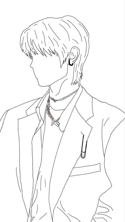 K Pop Sketches Easy, Easy Enhypen Drawings, Enhypen Outline Drawing, Enhypen Line Art Drawing, Enhypen Sketch Easy, Sunghoon Drawing Easy, Kpop Outline Drawing, Enhypen Line Art, Sunghoon Sketch