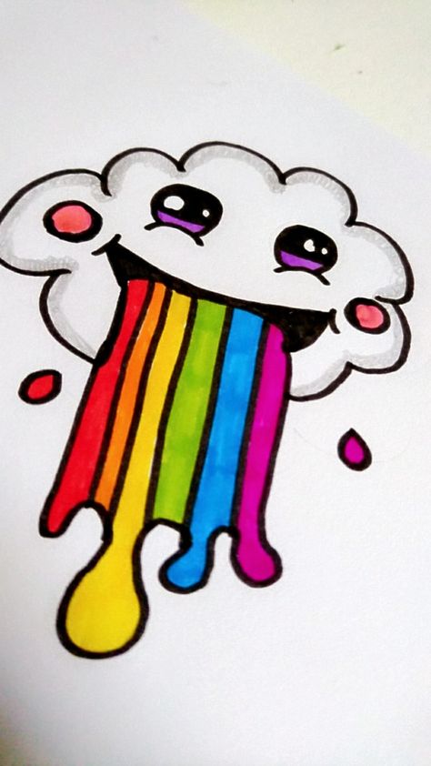 #cloud #rainbow #colourful #smile #simple #easydrawing Rainbow Doodles Cute, Rainbow Easy Drawing, Cute Colourful Drawing, Rainbow Drawing, Gifts 2021, Cloud Rainbow, Object Drawing, Small Drawings, Cute Kawaii Drawings