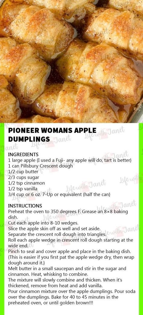 Easy Apple Dessert Recipes, Apple Dumpling Recipe, Apple Dumpling, Apple Recipes Easy, Apple Dumplings, Apple Dessert, Dessert Simple, Apple Dessert Recipes, Crescent Roll Recipes