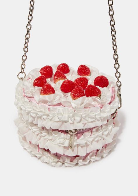 Classy Handbags For Women, Classy Handbags, Strawberry Shortcake Dessert, Funky Purses, 귀여운 음식 그림, Hand Bags For Women, Strawberry Charm, Fake Cake, Food Accessories