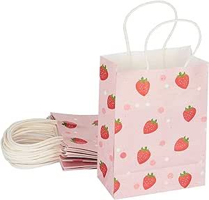 Strawberry Gifts, Strawberry Shortcake Party, Strawberry Birthday, Kids Birthday Party Decoration, Strawberry Party, Strawberry Print, Paper Gift Bags, Paper Plates Party, Party Favours