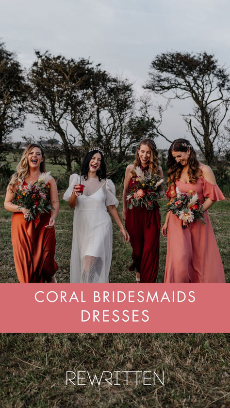 Cool girls wear burnt orange bridesmaid dresses. FACT. A delightfully warm and rich colour scheme to have at any wedding, any time of year. Whether you call it orange or maybe even rust, or copper or coral, your bridesmaids will thank you for choosing this colour. Available in both satin and crepe in an inclusive size range for a flattering fit no matter your body shape. Orange Bridesmaids Dresses, Terracotta Bridesmaid Dresses, Rust And Terracotta, Orange Bridesmaids, Pink And Terracotta, Terracotta Bridesmaid, Burnt Orange Bridesmaid Dresses, Wedding August, Rust Bridesmaid Dress