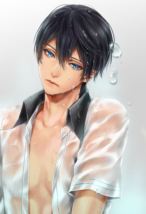 Shirt Reference, Haruka Nanase, Free Iwatobi Swim Club, Free Iwatobi, Eternal Summer, Iwatobi Swim Club, Wet Clothes, Swim Club, Free Anime