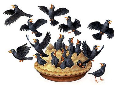 Sing A Song Of Sixpence, Scott Gustafson, Four And Twenty Blackbirds, Sing A Song, Pie Bird, Rhymes Songs, Finger Plays, Black Birds, Mother Goose