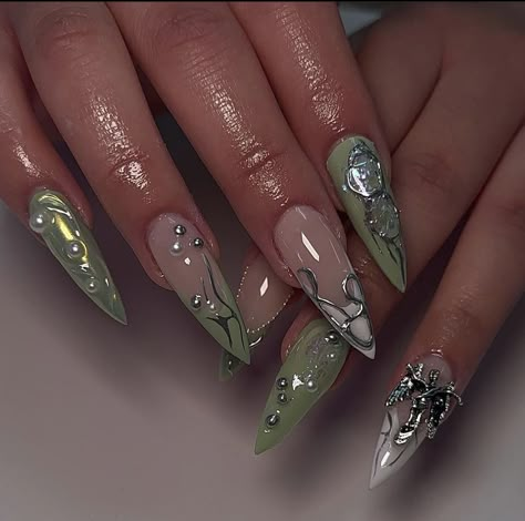 Nagellack Trends, Fantasy Nails, Edgy Nails, Girly Acrylic Nails, Fire Nails, Funky Nails, Dream Nails, Chic Nails, Acrylic Nails Coffin