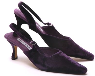 Velvet is still a big story this season and purple is  the  fashion colour.   These elegant slingbacks in a scrumptious shade of deep purple work well with black (always useful!) but are equally good with navy and brilliant with brights. Pair them with fuchsia pink and be right on trend.   Note: the same colour velvet is also available in our lower kitten heel style with a square toe and is shown in the small image below, to order click through to the Kitten Heels category.    If you have... Purple Pointed Toe Slingback Pumps For Evening, Plum Bridal Shoes, Aubergine Shoes, Purple Velvet Shoes, Purple Kitten Heels, Purple Sandals With 4-inch Heel And Pointed Toe, Quirky Shoes, Grape Color, Kitten Heel Shoes