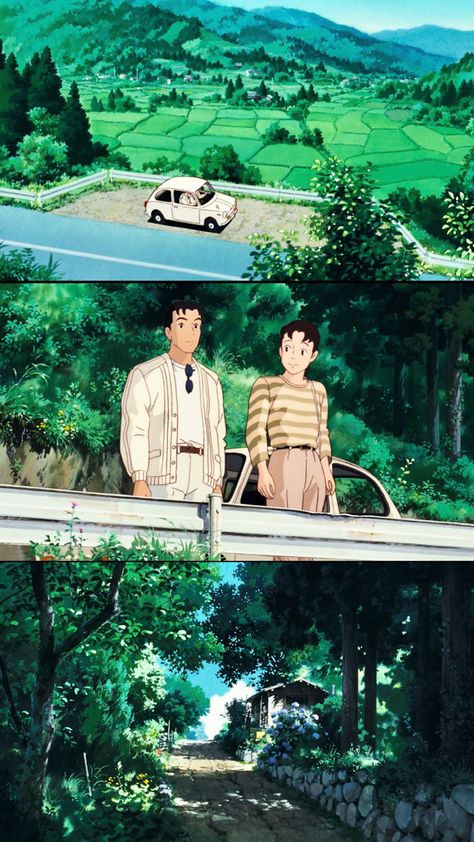 Only Yesterday Poster, Only Yesterday Ghibli Quotes, Only Yesterday Wallpaper, Cute Drawing Quotes, Studio Ghibli Only Yesterday, Anime Scenery Landscape, Only Yesterday Ghibli, The 80s Aesthetic, The Tale Of Princess Kaguya