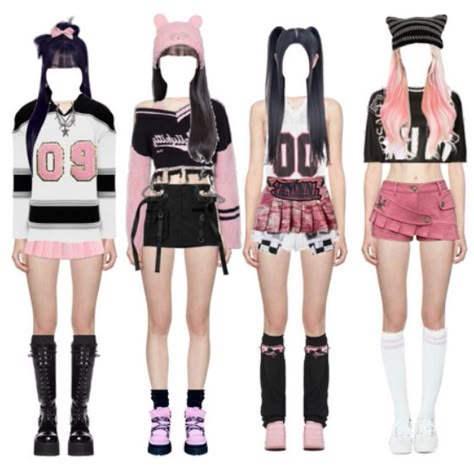 Kpop Outfits 4 Members, Kpop Stage Outfits Ideas, Kpop Dr Stage Outfits, Dance Performance Outfits, Dr Stage Outfits, Kpop Lifestyle, Cute Airport Outfit, Stage Outfits Ideas, K Pop Concert