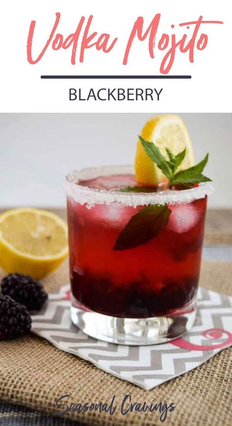 Try this Easy Blackberry Vodka Mojito at your next party or cocktail hour.  It's sweet, summery and oh so satisfying! #cocktail #booze #mojito Blackberry Vodka, Vodka Mojito, Blackberry Cocktail, Coctails Recipes, Vodka Cocktails Recipes, Mojito Recipe, Fruity Cocktails, So Satisfying, Vodka Cocktails