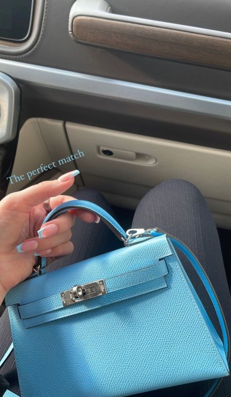 Blue Kelly Bag, Blue Birkin Bag, Blue Birkin, Sacs Tote Bags, Luxury Bags Collection, Mini Blue, Kelly Bag, Luxury Purses, Fancy Bags