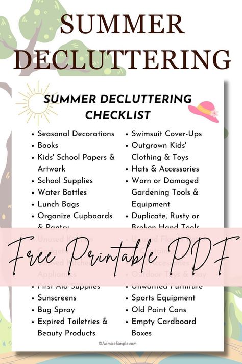 Want to take a summer decluttering challenge? This decluttering checklist printable covers things to declutter in summer. Follow this declutter your home checklist, and get rid of the items you don't need or use anymore. Organize your home before school starts to a clutter-free home and make the school routine easier. Declutter Your Home Checklist, Declutter List, Kids School Papers, Decluttering Checklist, Decluttering Challenge, Home Checklist, Things To Declutter, Before School Starts, Declutter Checklist