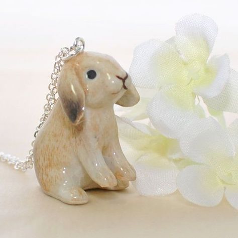 Rabbit Clay Earrings, Clay Rabbit, Bunny Clay, Clay Bunny, Lop Bunny, Lop Rabbit, Bunny Pendant, Bunny Jewelry, Rabbit Necklace