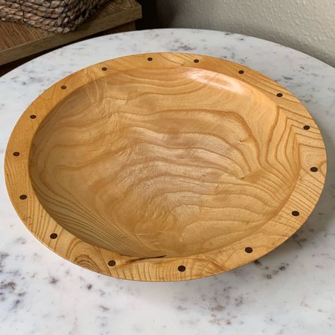 Wood serving bowl