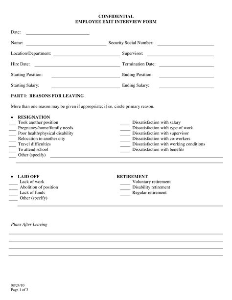 Employee Exit Interview Form - How to create an employee Exit Interview Form? Download this Employee Exit Interview Form template now! Interview Template, Exit Interview, Job Analysis, Reason For Leaving, Employee Handbook, Survey Questions, Resignation Letter, List Of Jobs, Form Template