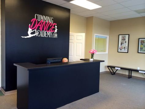 Ballet Dance Studio Design, Dance Studio Office Ideas, Dance Studio Entrance, Dance Studio Design Interiors Modern, Dance Studio Open House Ideas, Dance Studio Reception Area, Dance Studio Waiting Room, Dance Studio Lobby Waiting Rooms, Dance Studio Reception