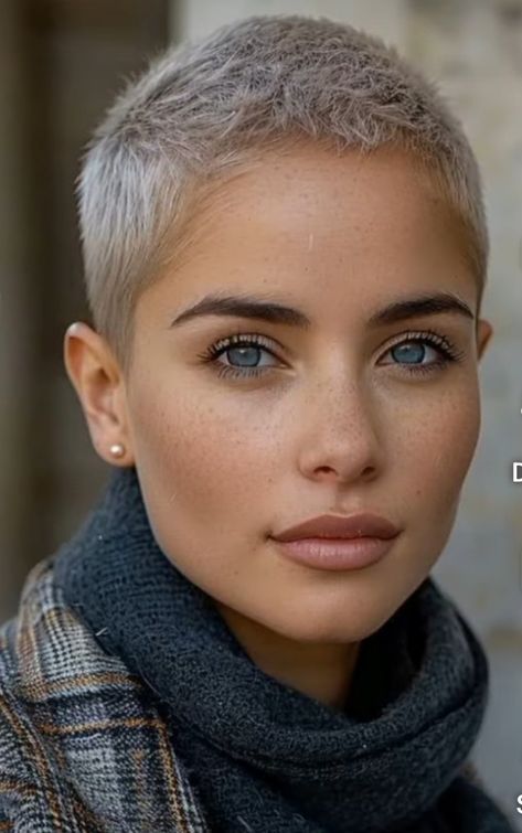 Extremely Short Haircuts For Women, Short Hairstyle Asian Women Round Faces, Women Pixie Haircut Short Styles, Shave Head Women, Pixie Haircut 2024 Trends Women, Buzz Cut Hairstyles Woman, Extra Short Hairstyle Women, Short Pixie Haircuts For Round Faces, Crew Cut Women