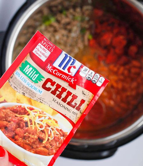 How To Make a 5 Way Chili Bar with Instant Pot Chili-9 Mccormick Chili Recipe Crock Pot, 5 Way Chili, Mccormick Chili Recipe, Chili Recipe Instant Pot, Chilli Recipe Crockpot, Mccormick Chili, Slow Cooker Chilli, Pressure Cooker Chili, How To Cook Chili