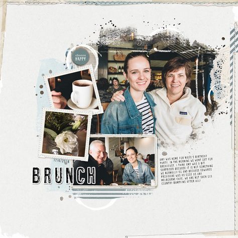 Scrapbook Graphic Design, Wedding Photobook, Album Design Layout, Collage Gifts, Scrapbook Fonts, Katie Pertiet, Scrapbook Design Layout, Album Layout, Morning Brunch