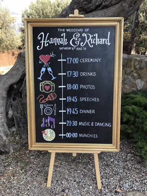 Wedding board ideas. Order of service Wedding Poster Board Ideas, Wedding Board Ideas, Order Of The Day Wedding, Budget Gifts, Aisle Decorations, Wedding Extras, Wedding Chalkboard Signs, Wedding Planner Printables, Wedding Expenses