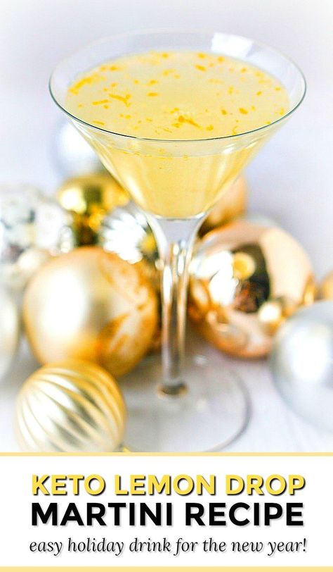 Lemon Drop Drink, Lemon Drop Martini Recipe, Martini Recipes Easy, Easy Holiday Drinks, Low Carb Cocktails, Sugar Free Drinks, Keto Cocktails, Lemon Drop Martini, Low Carb Drinks