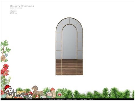 The Sims Resource - TSR Christmas 2021 - Country Christmas - floor mirror Sims 4 Cc Standing Mirror, Sims 4 Cc Floor Mirror, Sims 4 Wall Mirror, Bats On Wall Decor, Wall Decor Halloween, Christmas Advent Wreath, Sims Inspiration, Christmas Country, Bat Wall